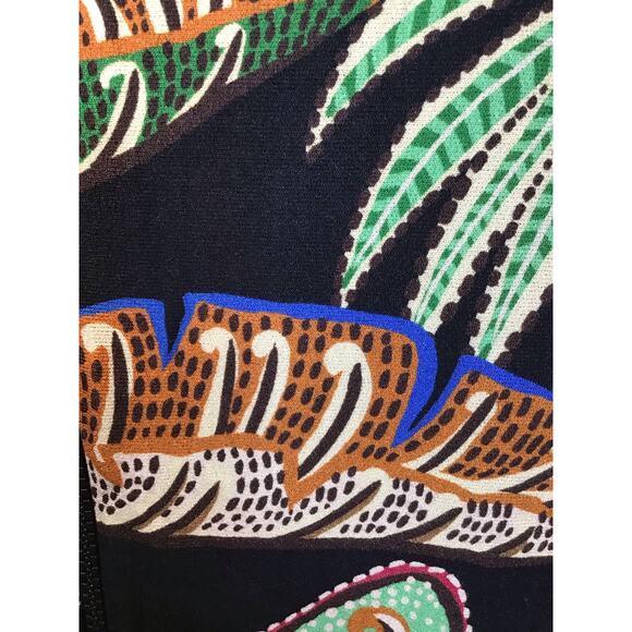 Farm Rio Women Floral 3/4 sleeve Dress Sz.XS Black NWT Cool Foliage Jersey Midi - Picture 5 of 10